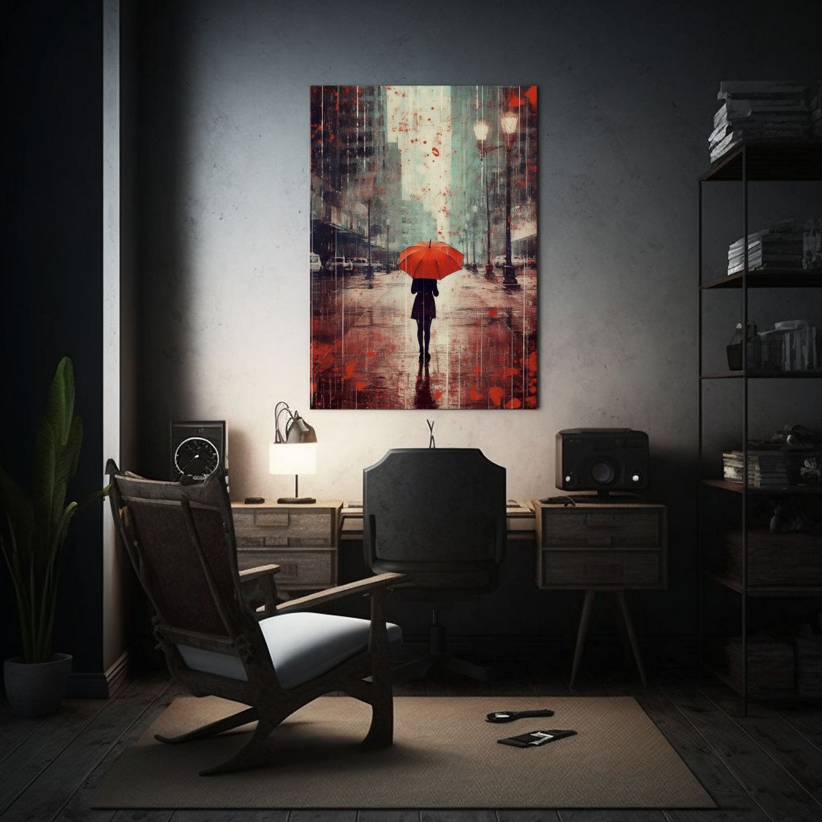 GENERICO - Arte Lluvia Intenso Lienzo Sintético Syr26 Por 80x120 Cm