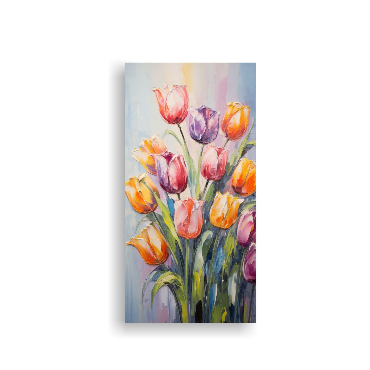 GENERICO - Cuadro Lienzo Dibujo Figuras En Colores Arcoíris 30x60 Cm.