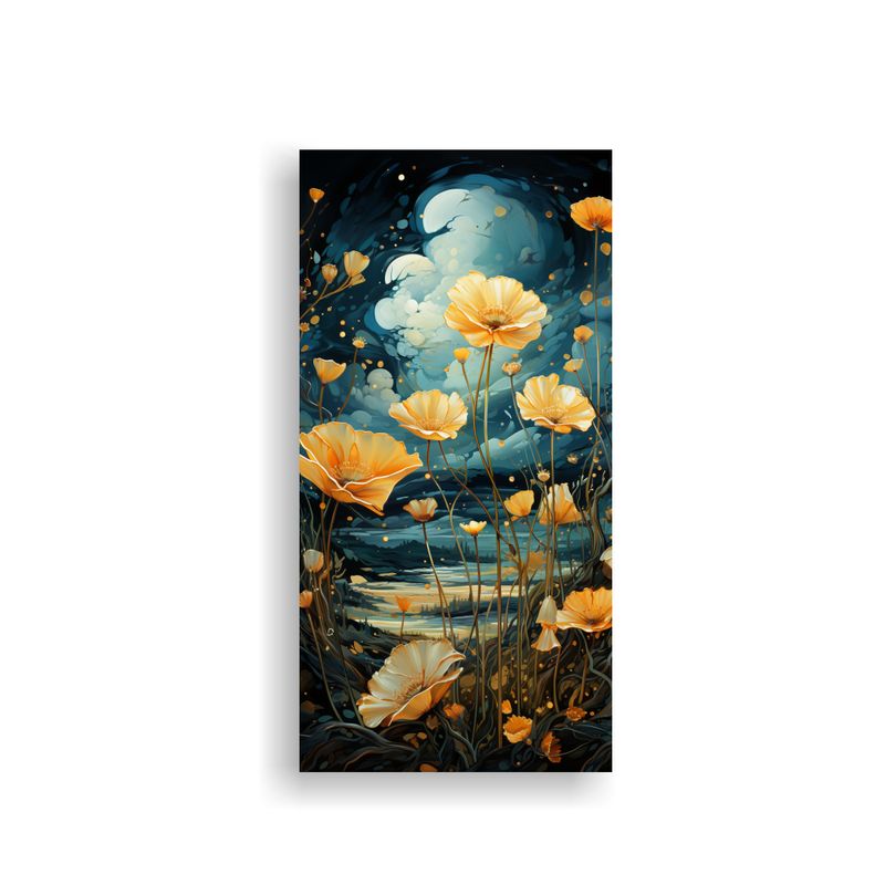 GENERICO - Pintura En Lienzo De Flores Amarillas Y Rosa En 40x80 Cm