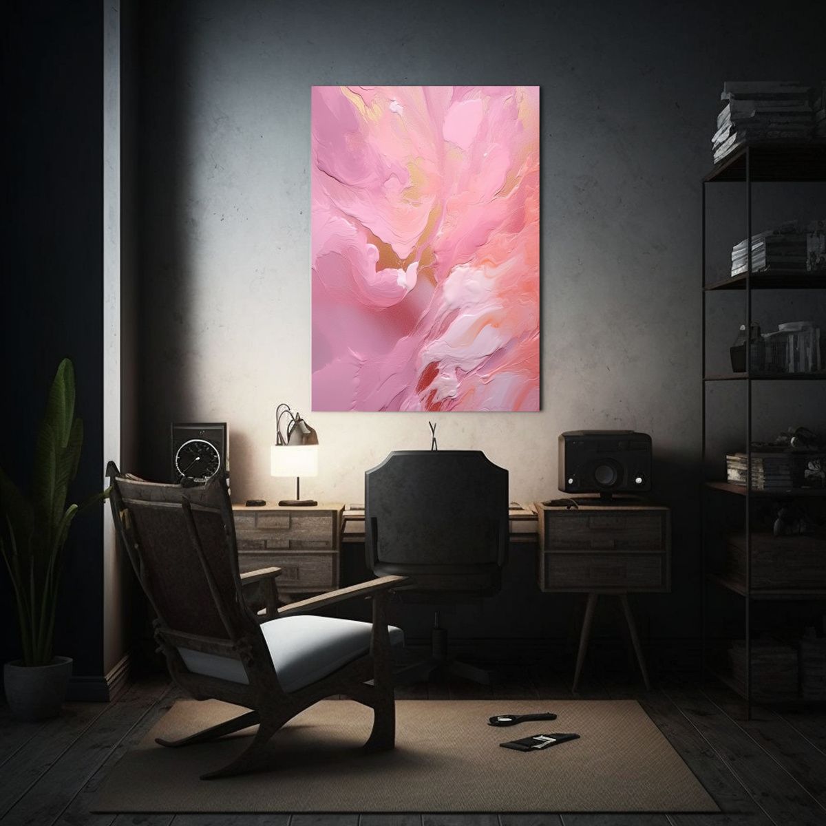 GENERICO - Cuadro Vanguardia Regalo Estilo Rosa Claro Sobre 80x120 Cm