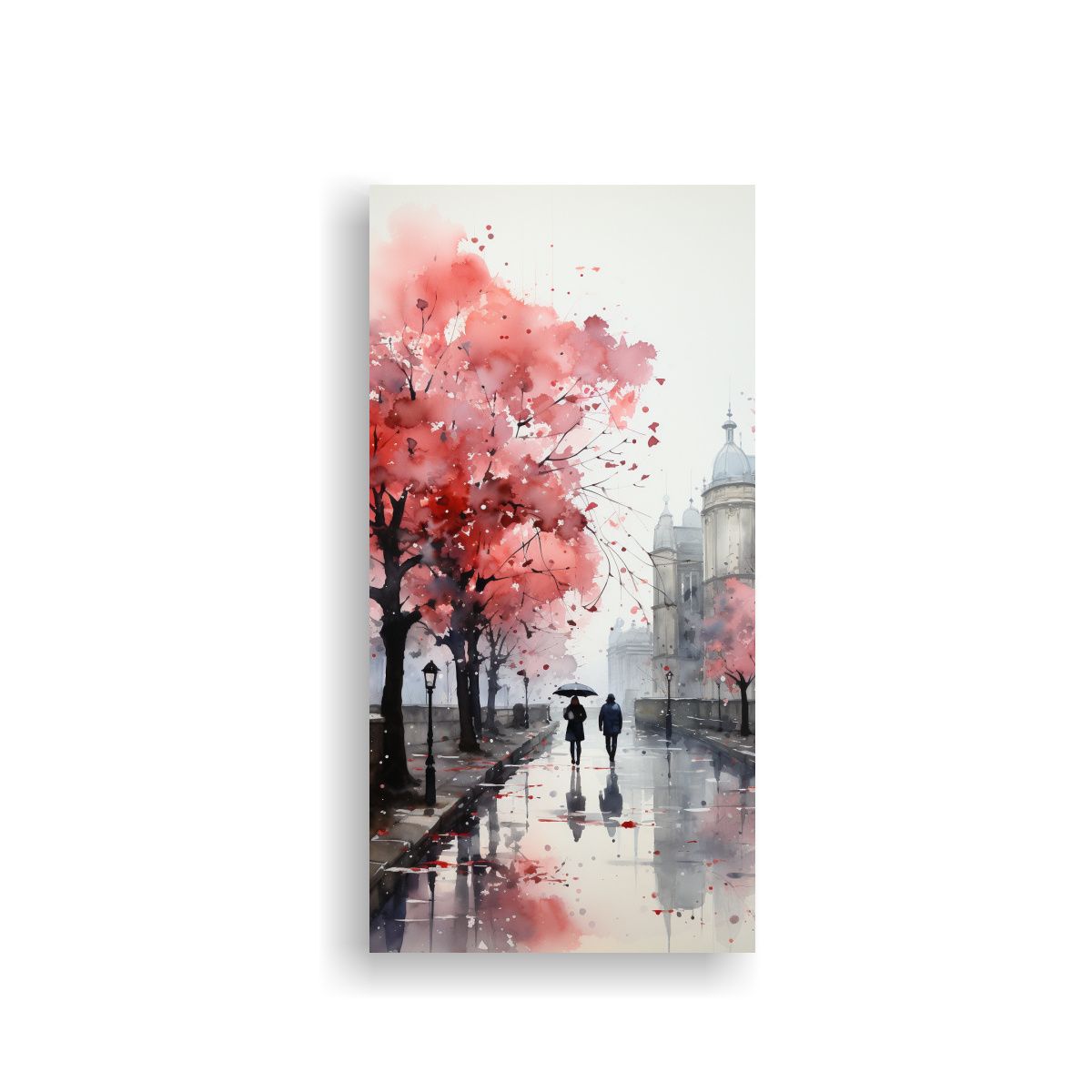 GENERICO - Lienzo Decoración Personas Caminando Bajo La 40x80 Cm.