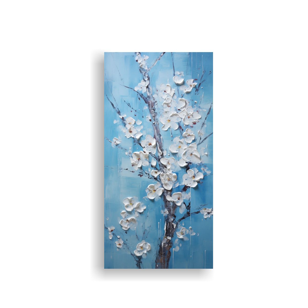 GENERICO - Cuadro Enigmático De Flores De Cerezo Azules 30x60 Cm