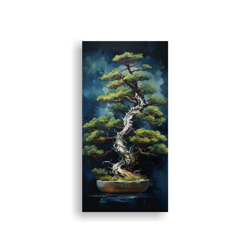 GENERICO - Arte De Pared Abstracto De Bonsái Spruce Tree 70x140 Cm