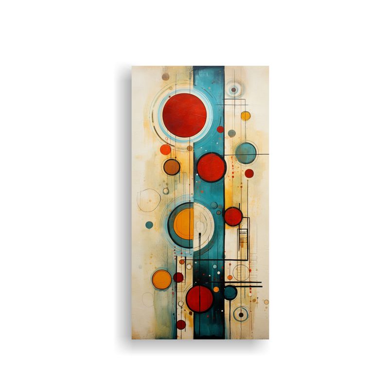 GENERICO - Cuadro Abstracto Con Círculos En Estilo Temático 30x60 Cm