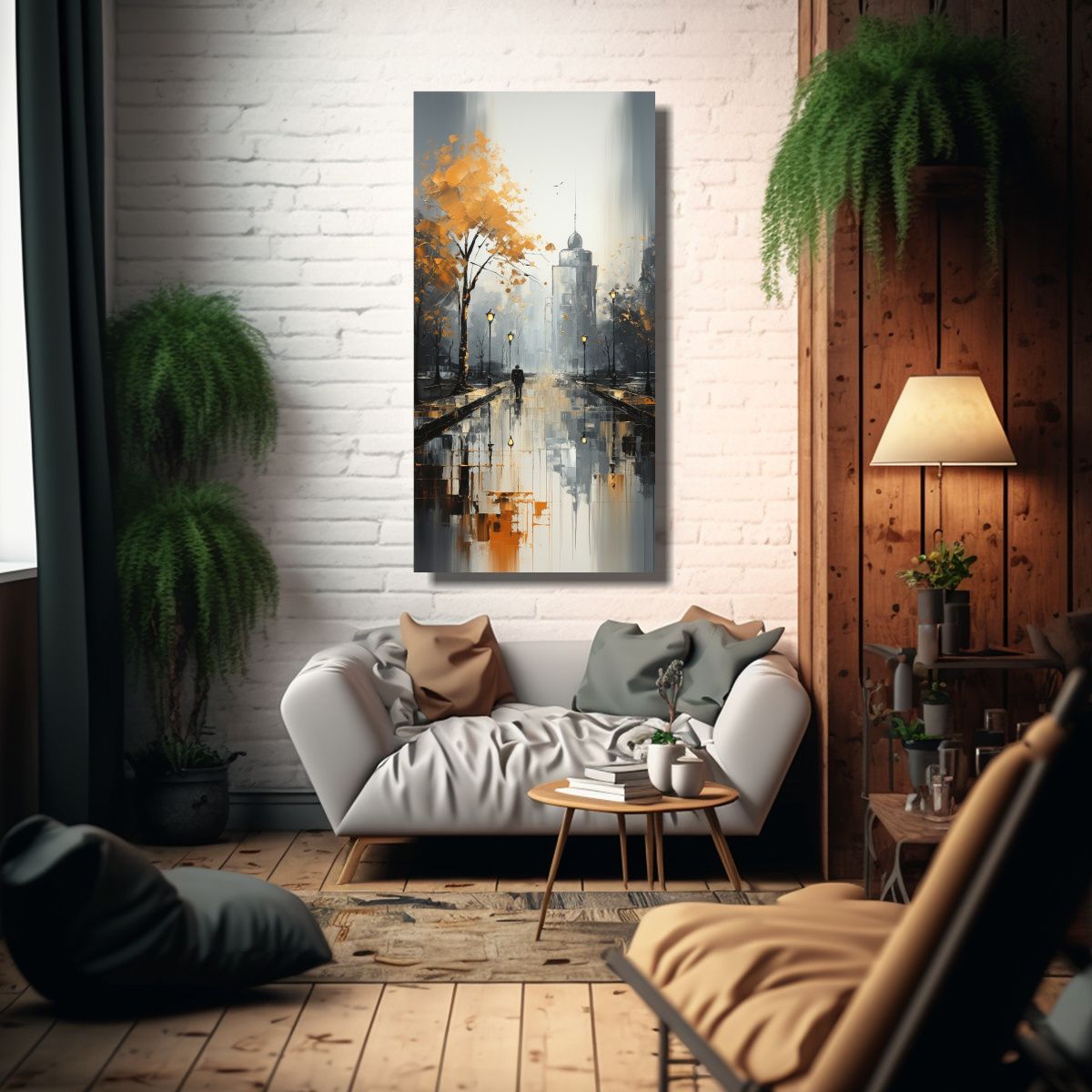 GENERICO - Arte Pared Colores Surrealista Abstracta árboles 50x100 Cm