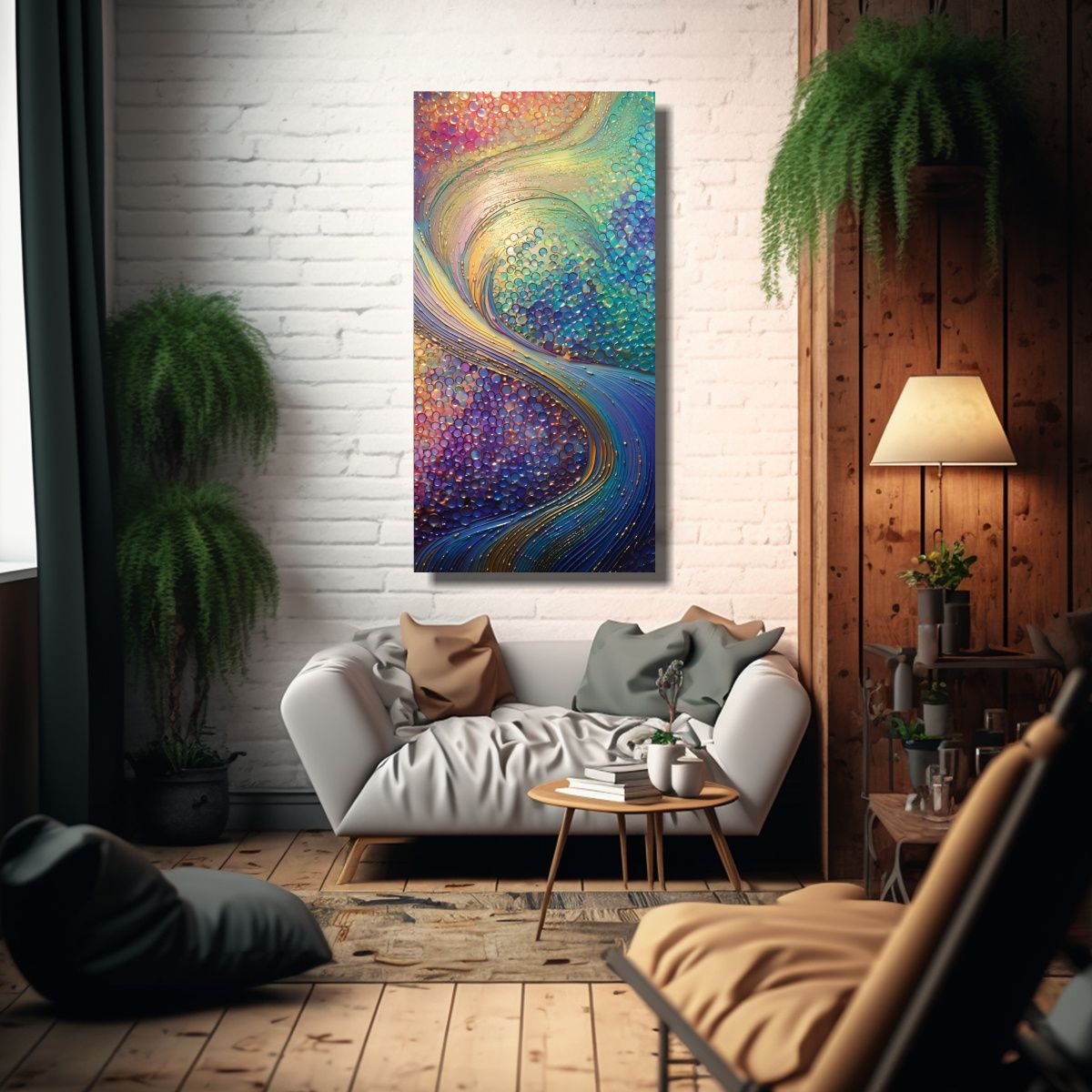 GENERICO - Pintura De Pared Luminosa En Estilo Puntillista 30x60 Cm