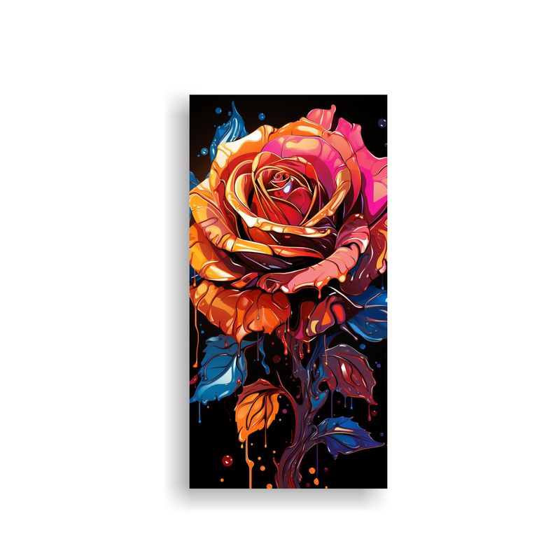 GENERICO - Diseño Moderno De Graffiti De Una Rosa Floreada 60x120 Cm