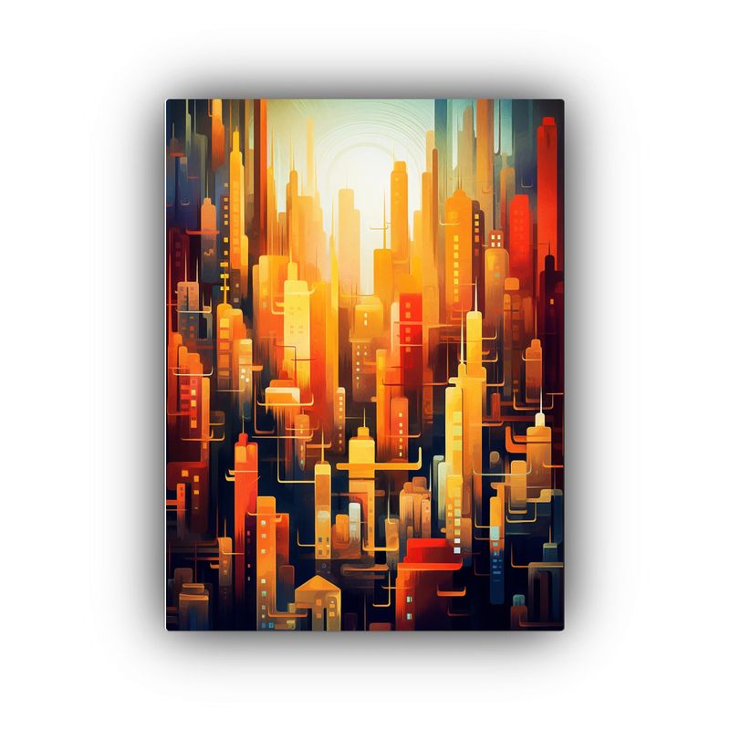 GENERICO - Pintura Decorativa Temática De Ciudad Abstracta 80x120 Cm
