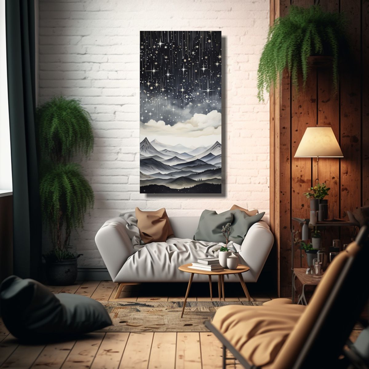 GENERICO - Paisaje Montañoso Con Estilo Elegante 70x140 Cm