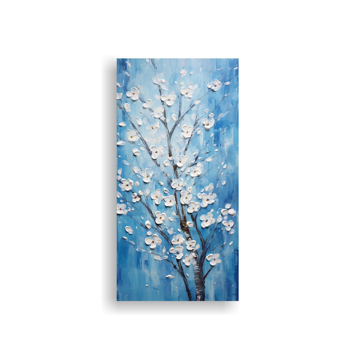 GENERICO - Pintura En Lienzo De Cerezos Azules En La 20x40 Cm