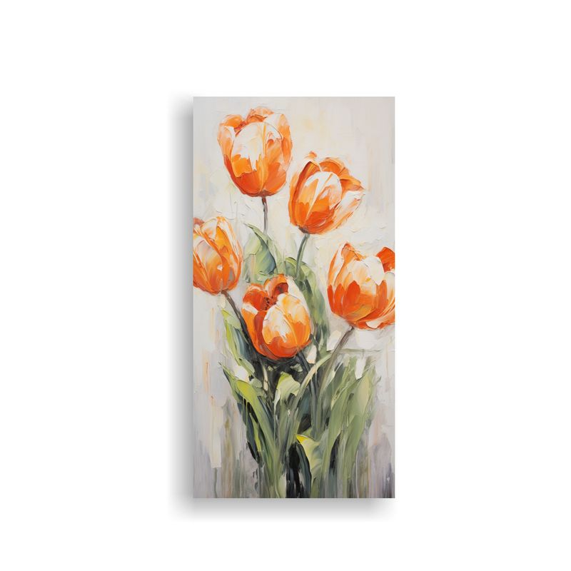 GENERICO - Cuadro Cálido De Tulipanes Naranjas Para Cuarto 80x160 Cm