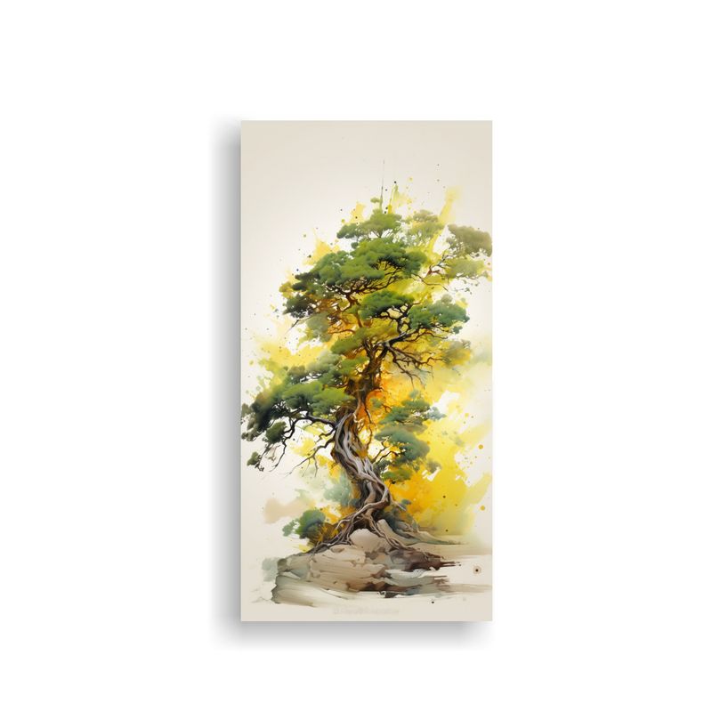 GENERICO - Pintura Abstracta En Bastidor Árbol De Enebro 70x140 Cm