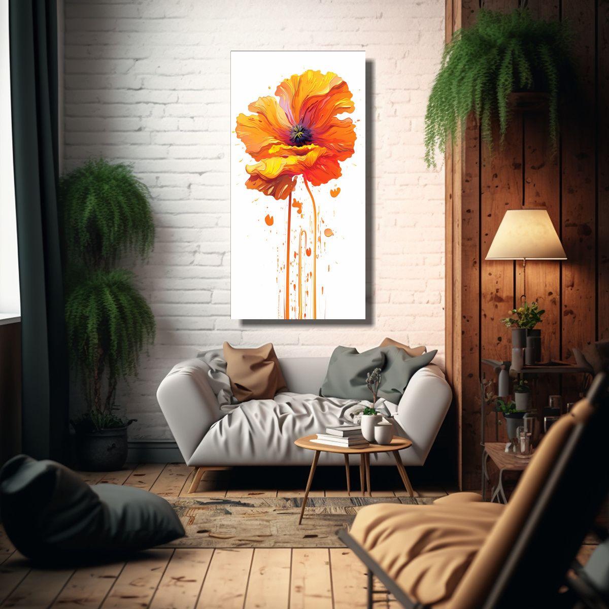 GENERICO - Ilustración Vectorial Elegante De Una Amapola 40x80 Cm