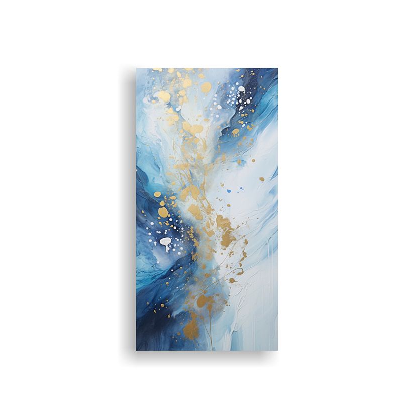 GENERICO - Pintura Abstracta Estilo Azul Blanco En Bastidor 50x100 Cm