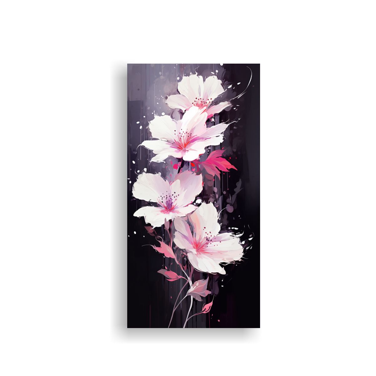 GENERICO - Cuadro Moderno Calma En Colores Blanco Y Rosa 50x100 Cm