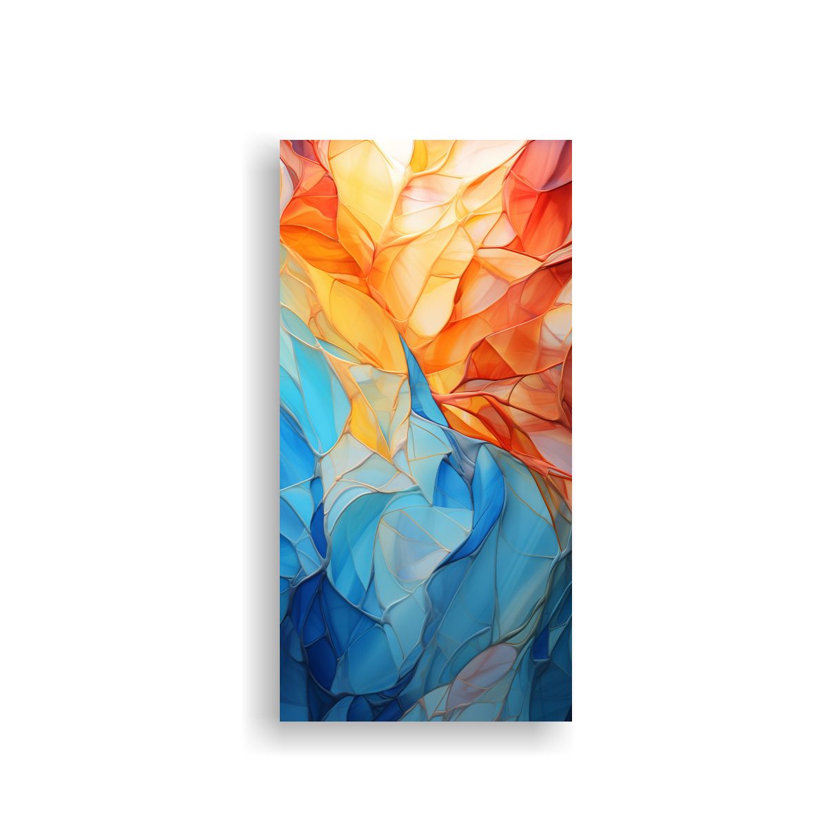 GENERICO - Pintura Abstracta Con Líneas Y Formas 40x80 Cm