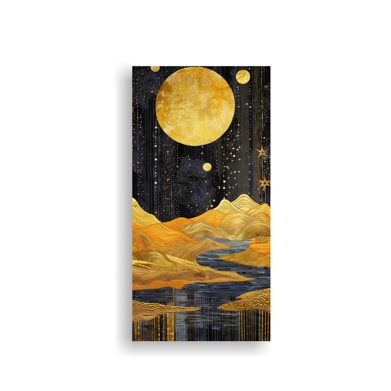 GENERICO - Pintura Montañas Luna Bastidor Tela 20x40 Cm