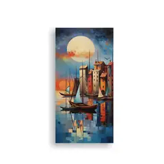 GENERICO - Cuadro Vanguardia Elegante Del Puerto Al Amanecer 20x40 Cm