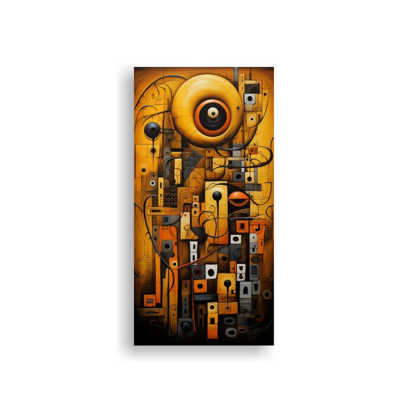 GENERICO - Cuadros Abstractos En Tonos Amarillos Para 60x120 Cm