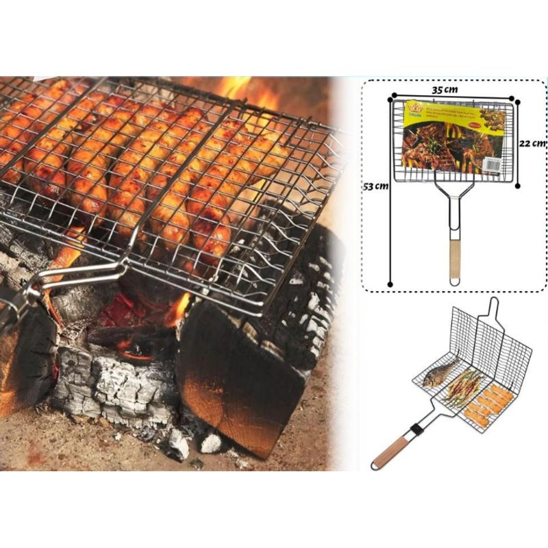 GENERICO - Rejilla Parrilla Asador Plegable Acero 53 Cm