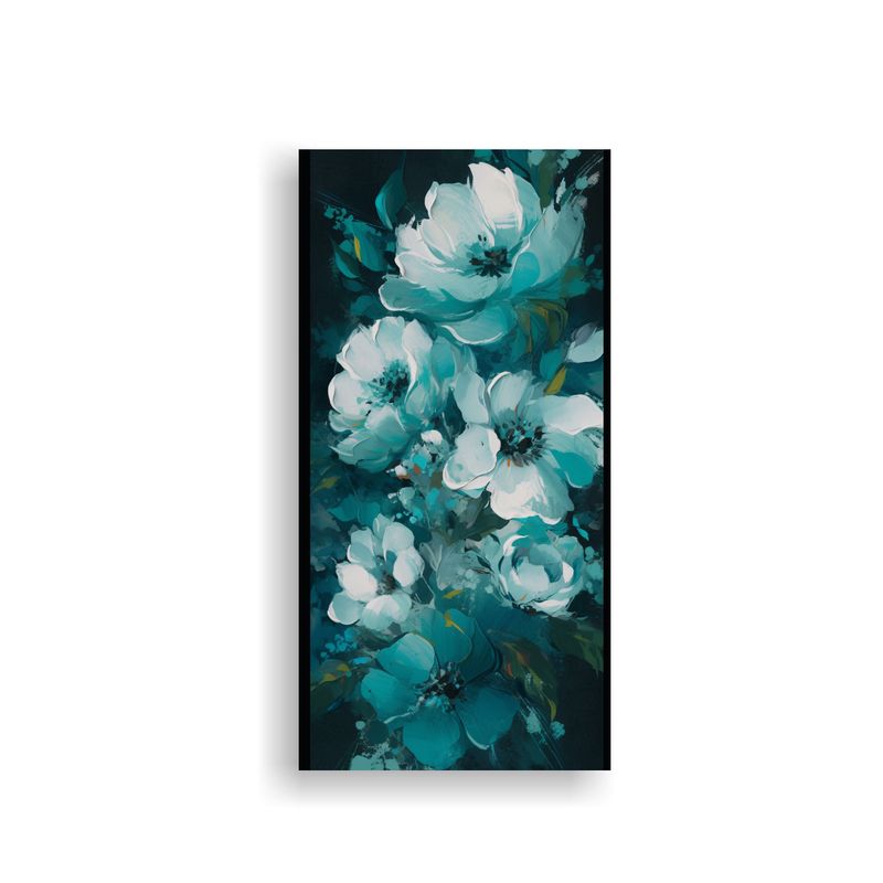 GENERICO - Pintura De Flores En Colores Turquesa Estilo 80x160 Cm
