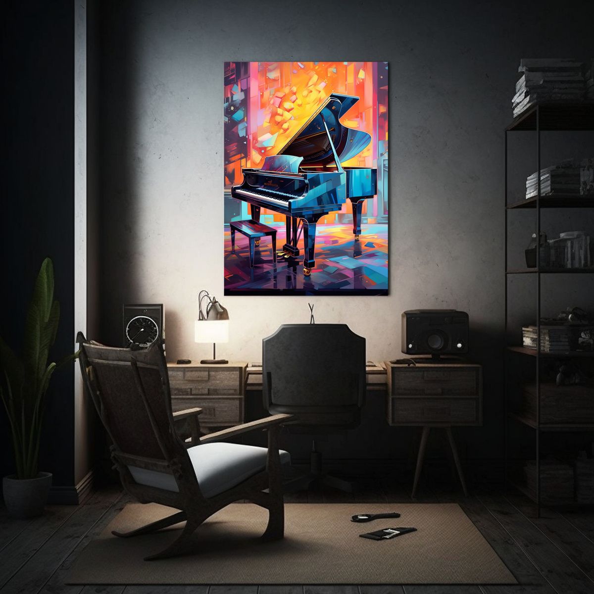 GENERICO - Pintura En Bastidor Piano Central En 80x120 Cm
