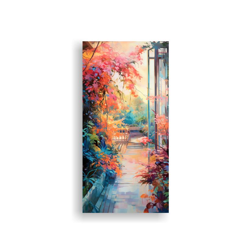 GENERICO - Cuadro Lienzo Abstracto Jardín Tranquilo Al 60x120 Cm