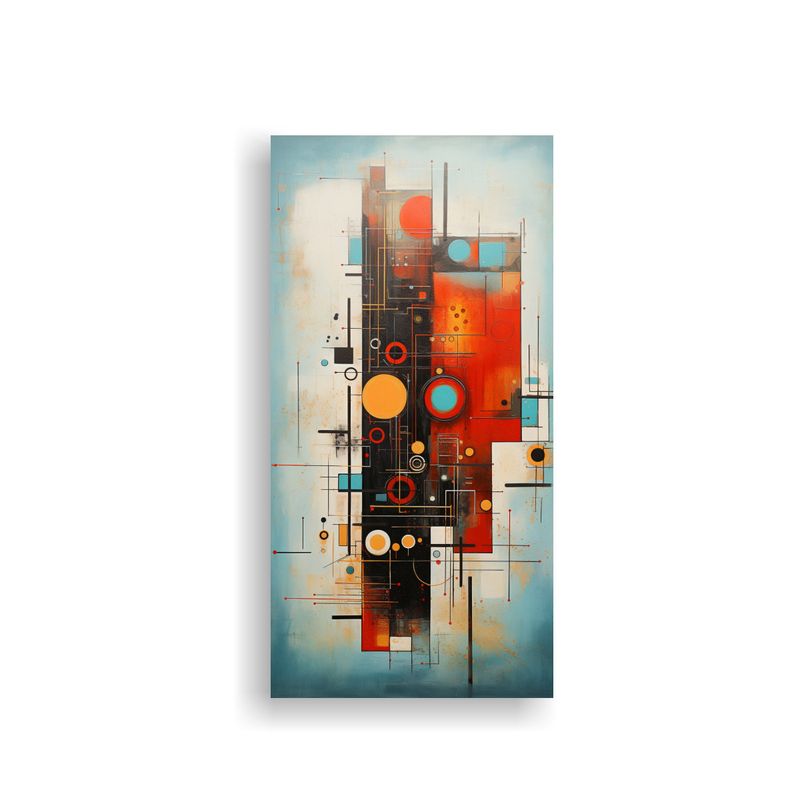GENERICO - Cuadros Abstractos De Composición Alegre Para 40x80 Cm