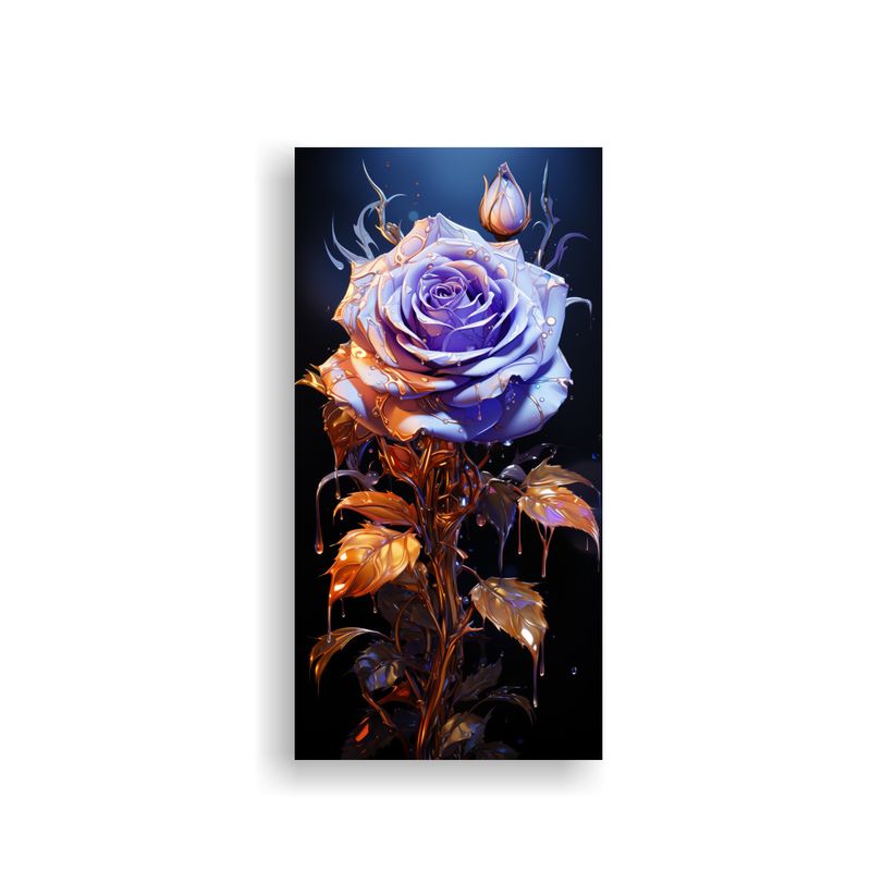 GENERICO - Pintura Decorativa Con Rosa Venenosa En Fondo 20x40 Cm