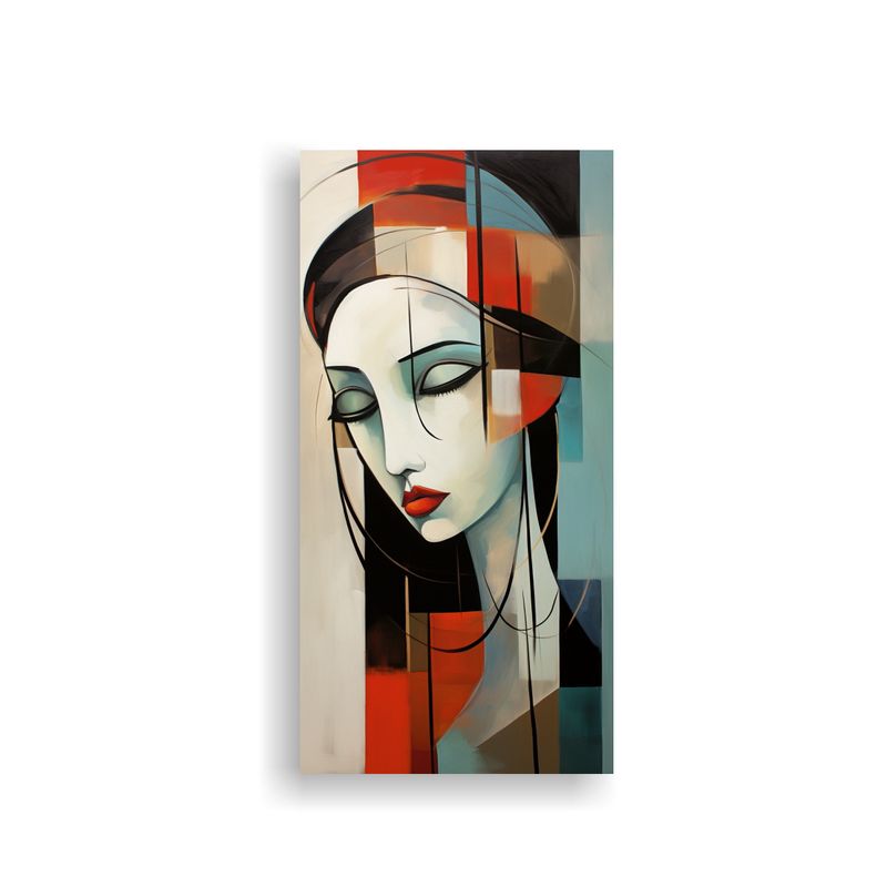 GENERICO - Cuadro Abstracto Equilibrio Visual Mujer Rostros 50x100 Cm