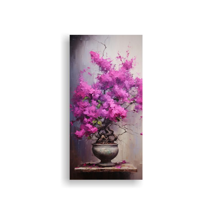 GENERICO - Pintura Abstracta De Bonsái Bougainvillea Alta 50x100 Cm