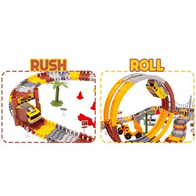 Imagen 2 del producto Juguete Pista De Carrera Autos De Construccion 201 Piezas Infantil