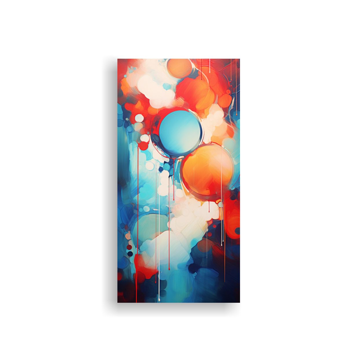 GENERICO - Cuadro Abstracto Rojo Y Azul Luminoso En Estilo 70x140 Cm