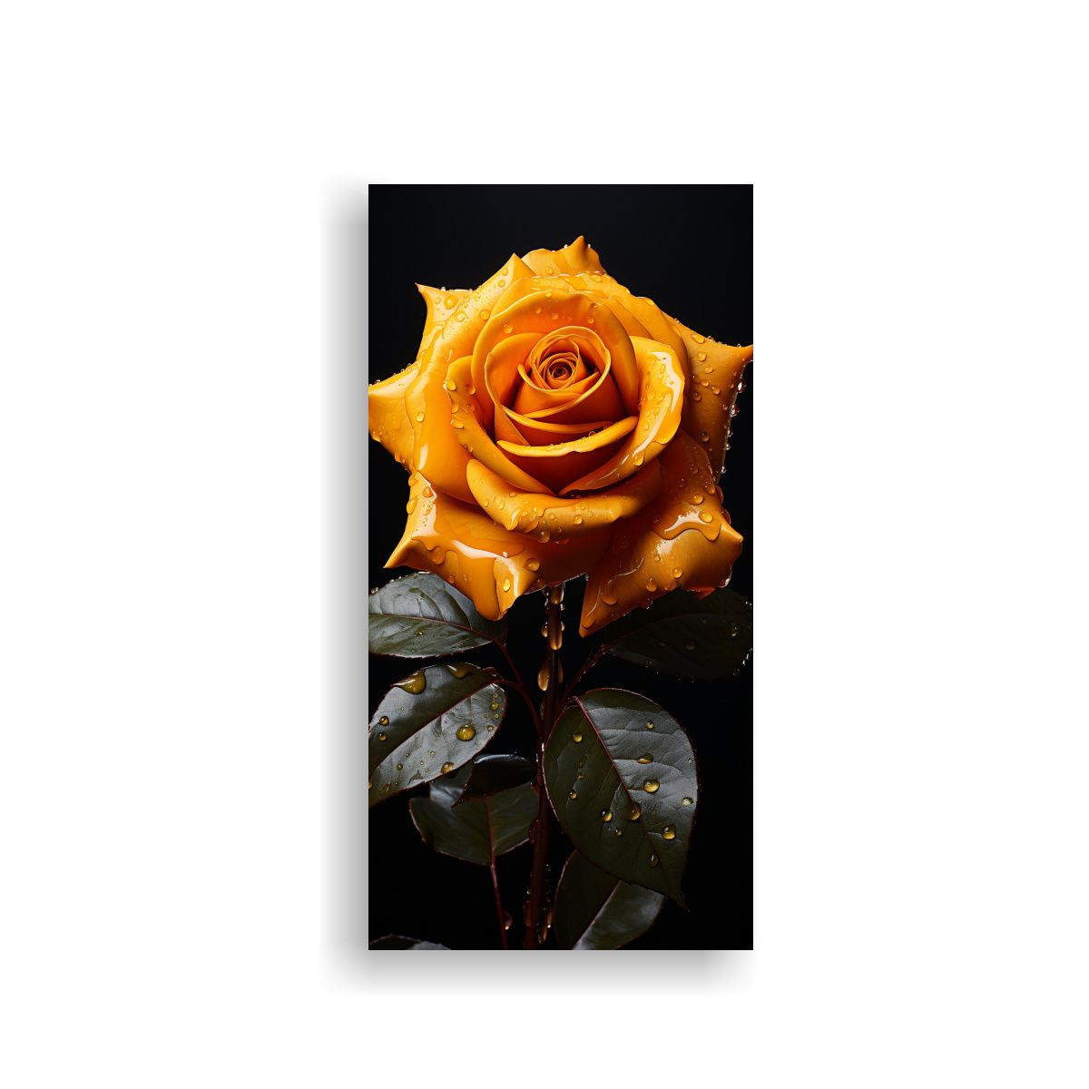 GENERICO - Cuadro Decorativo De Una Rosa Amarilla Brillante 60x120 Cm