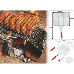 GENERICO - Rejilla Parrilla Asador Plegable Acero 58 Cm