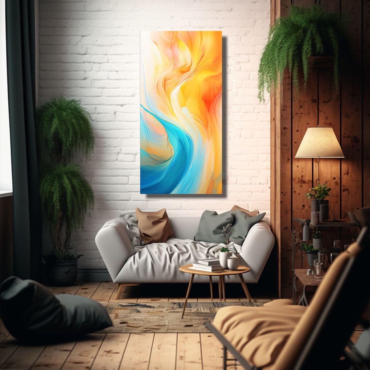 GENERICO - Cuadro Tela Canvas Colores Vibrantes De Pintura 50x100 Cm