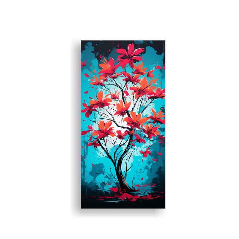 GENERICO - Lienzo Acuarela Bastidor De Madera Árbol De 40x80 Cm