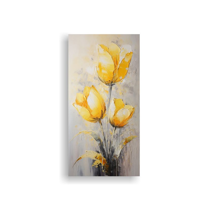 GENERICO - Lienzo Fotografía Pop Art Tulipanes Amarillos 60x120 Cm