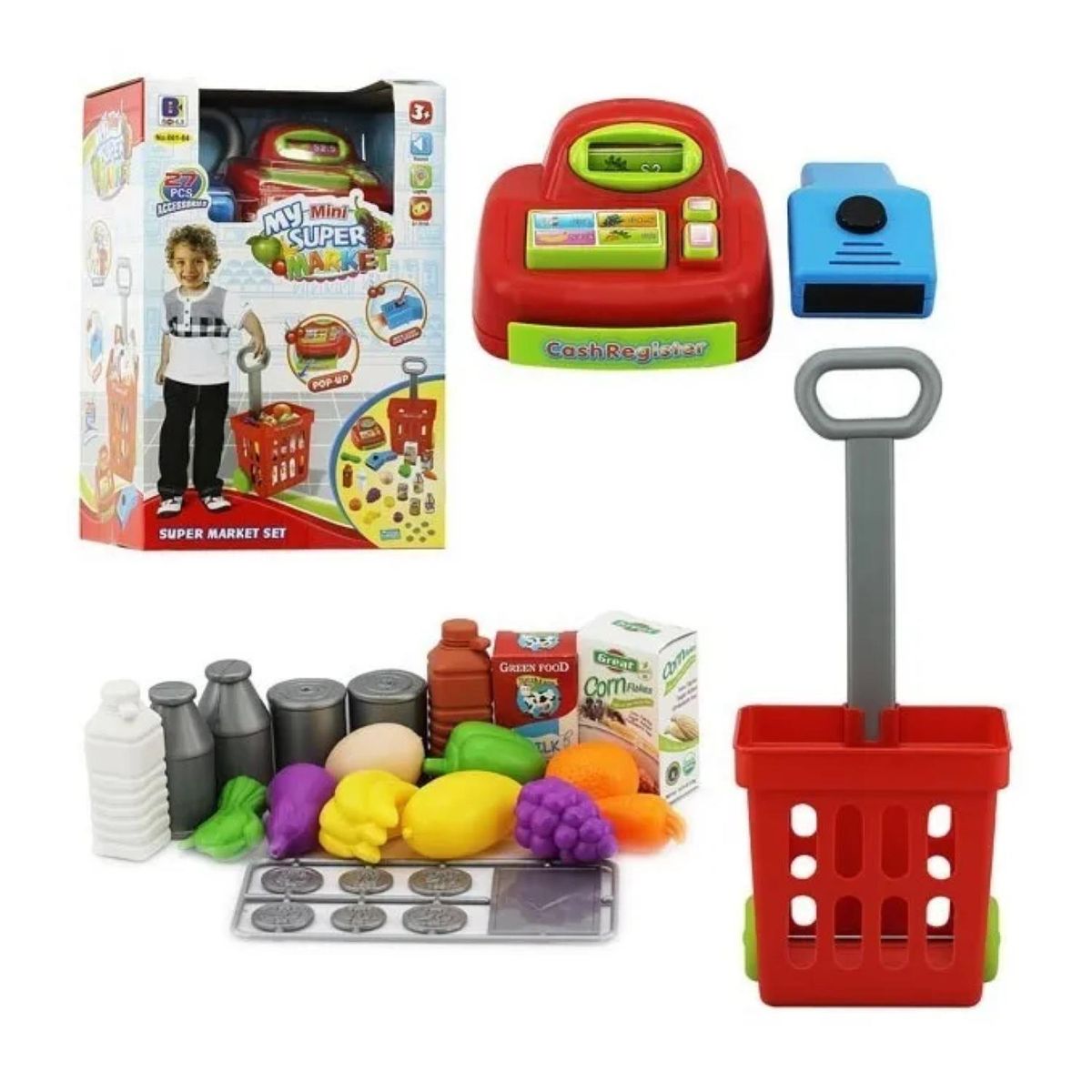 GENERICO - Juguete Set Supermercado 27 Piezas Con Luz Y Sonido Infantil