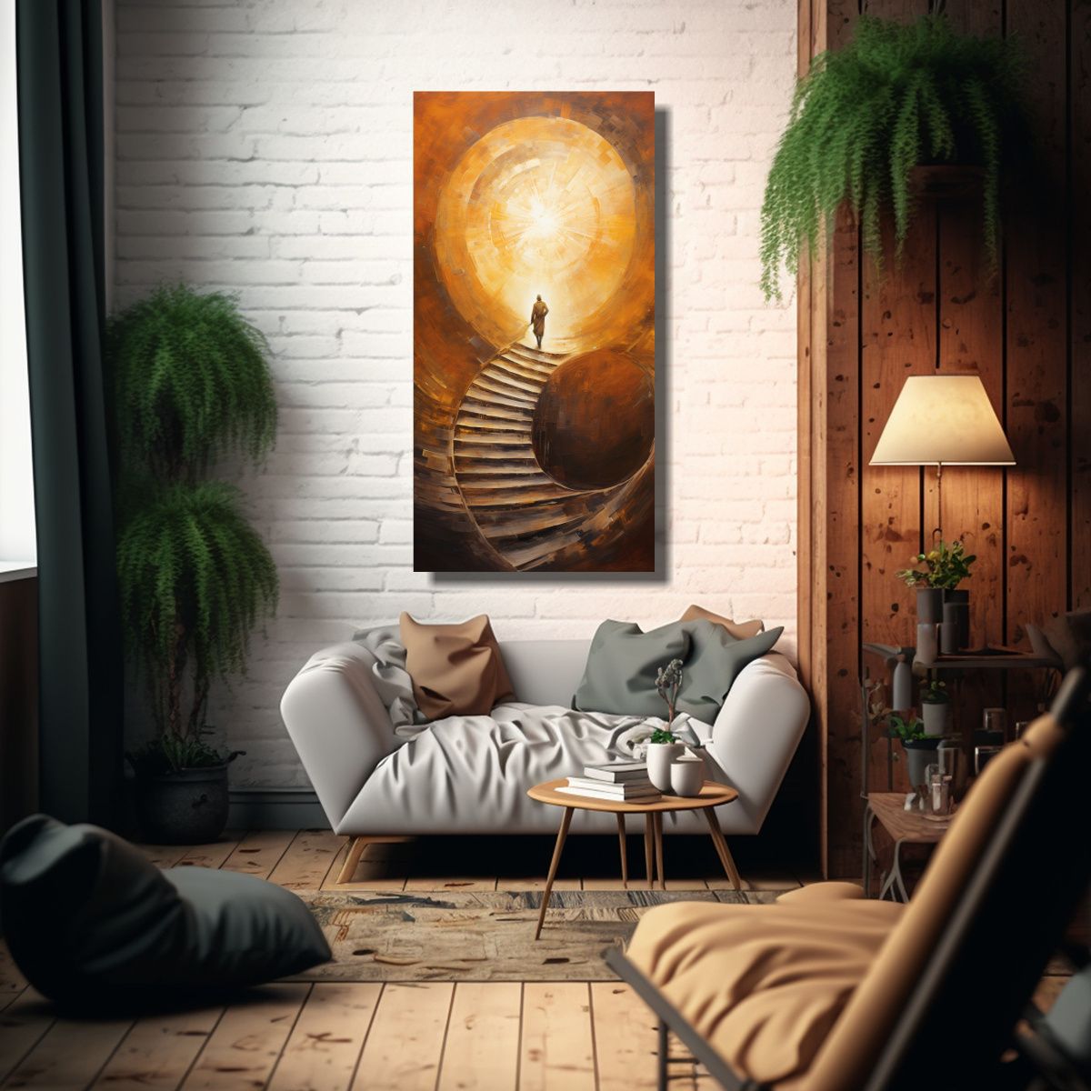 GENERICO - Cuadro Decorativo De Lienzo Abstracción Viajera 80x160 Cm