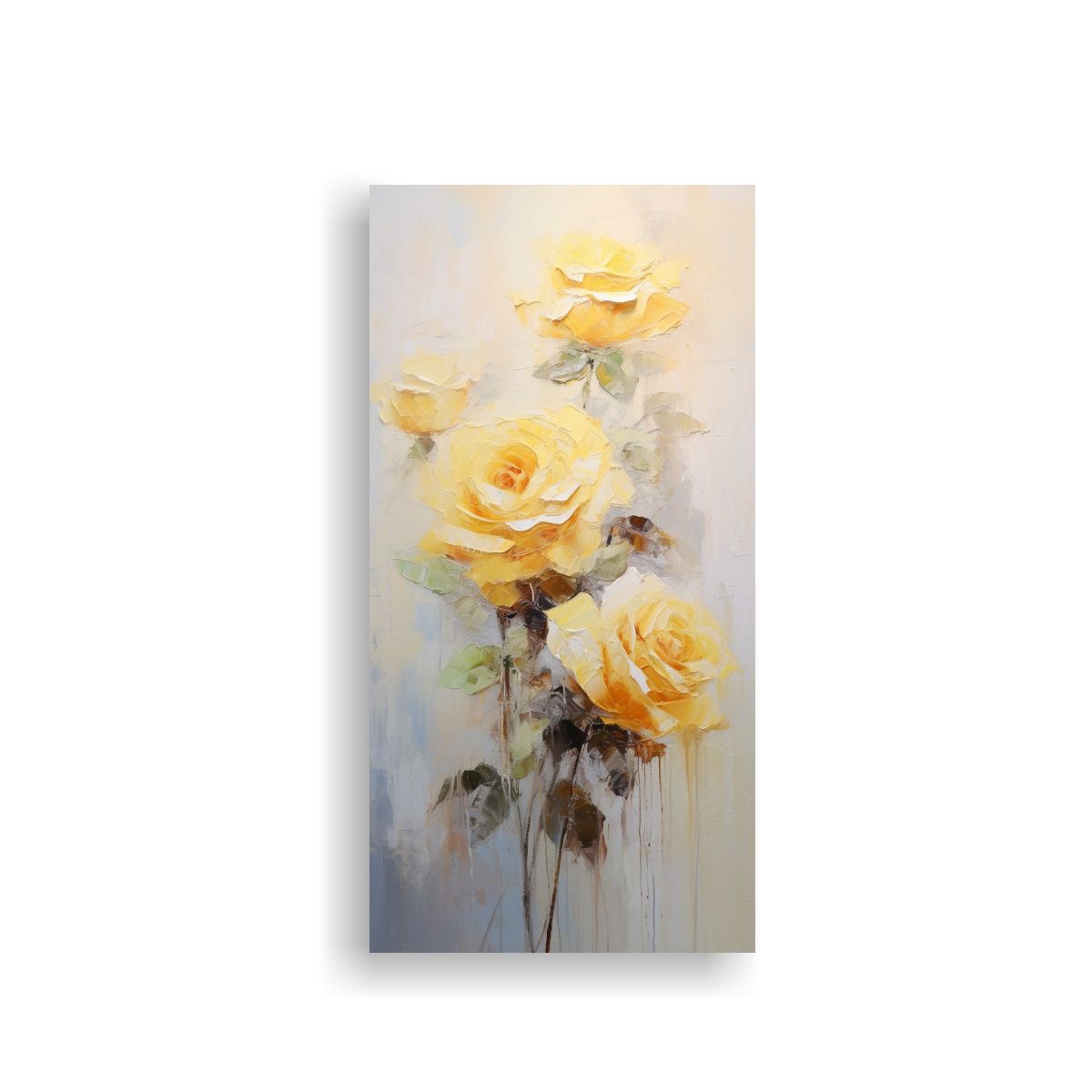 GENERICO - Cuadro Lienzo Vintage De Rosas Amarillas Estilo 30x60 Cm