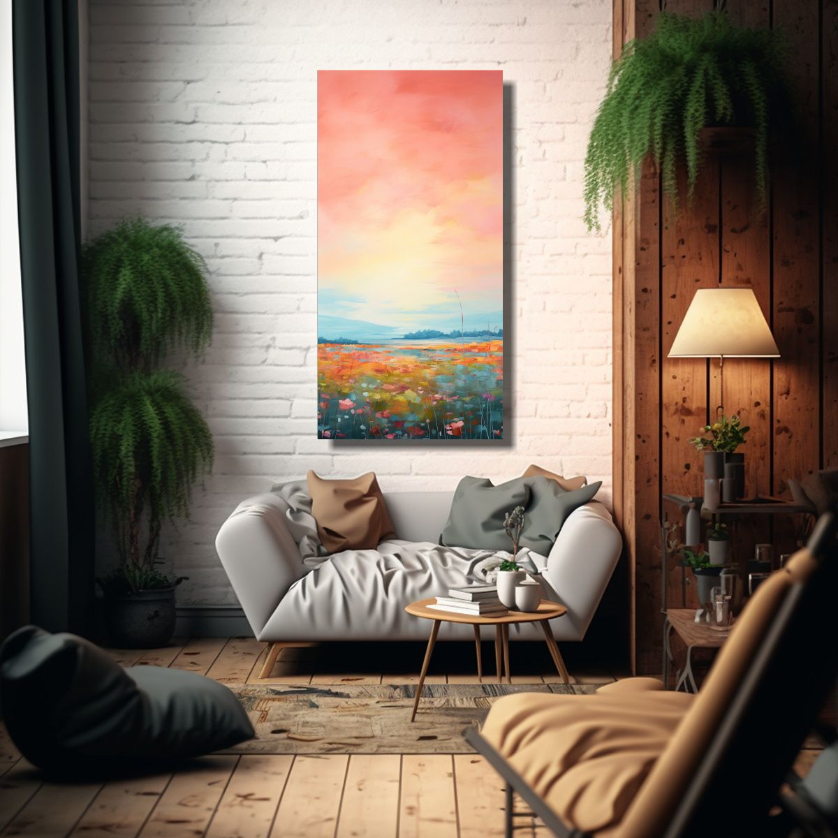 GENERICO - Cuadro Inspirador De Mezcla De Colores Abstracta 80x160 Cm