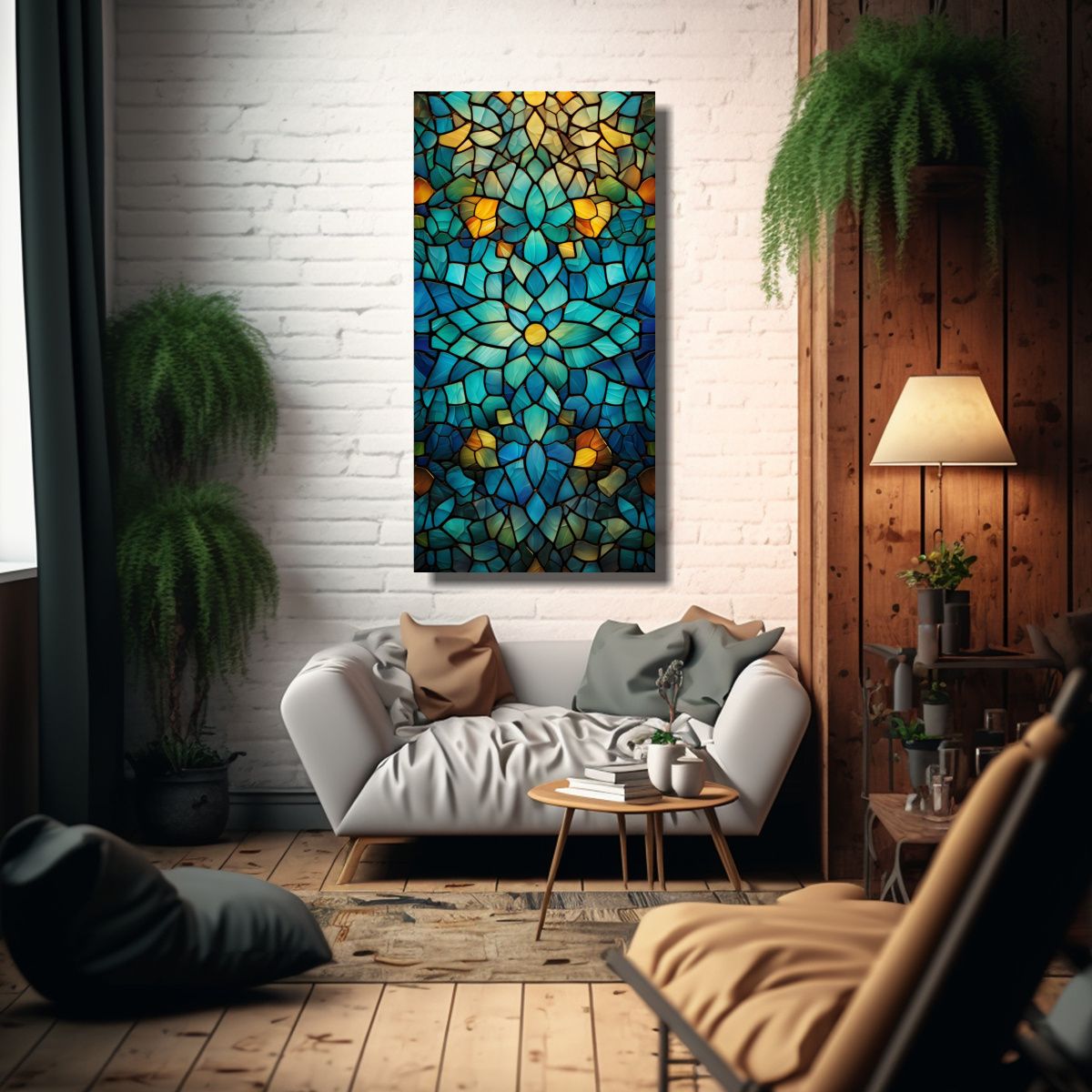 GENERICO - Arte Simétrico Hermoso Reinterpretación 20x40 Cm