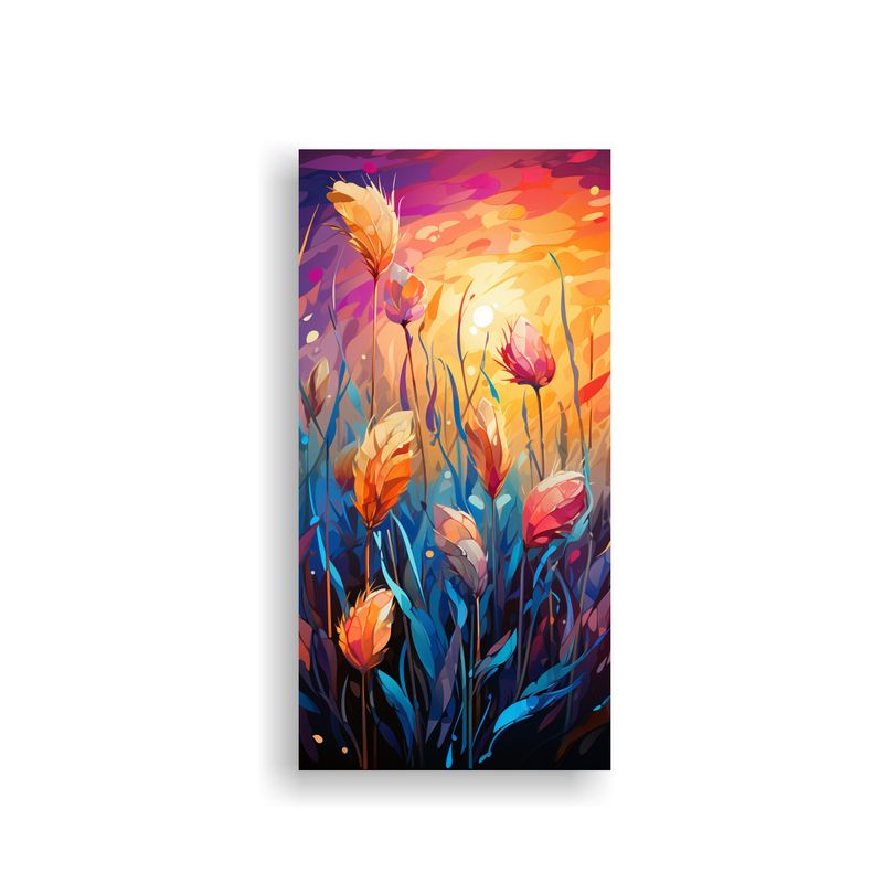 GENERICO - Cuadro Abstracción Motivo Caña De Cattail En 80x160 Cm