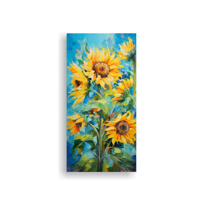 GENERICO - Cuadro Espectacular Flores De Girasol Pintura En 40x80 Cm