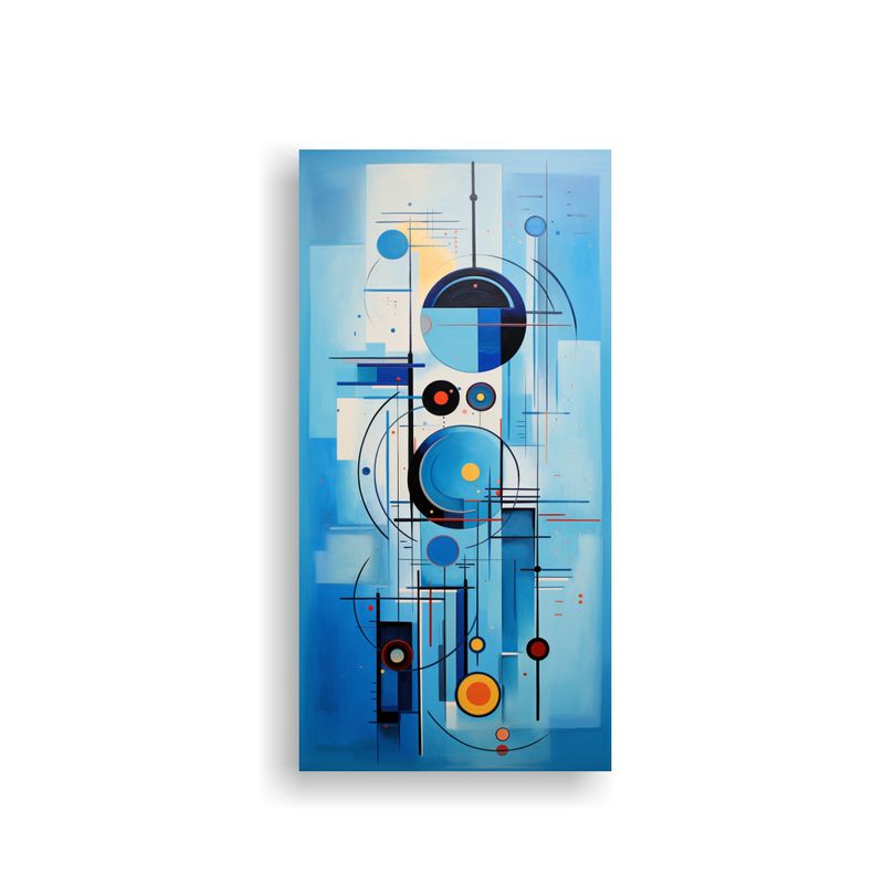GENERICO - Pintura Abstracta Azul Moderna De Ambiente 40x80 Cm