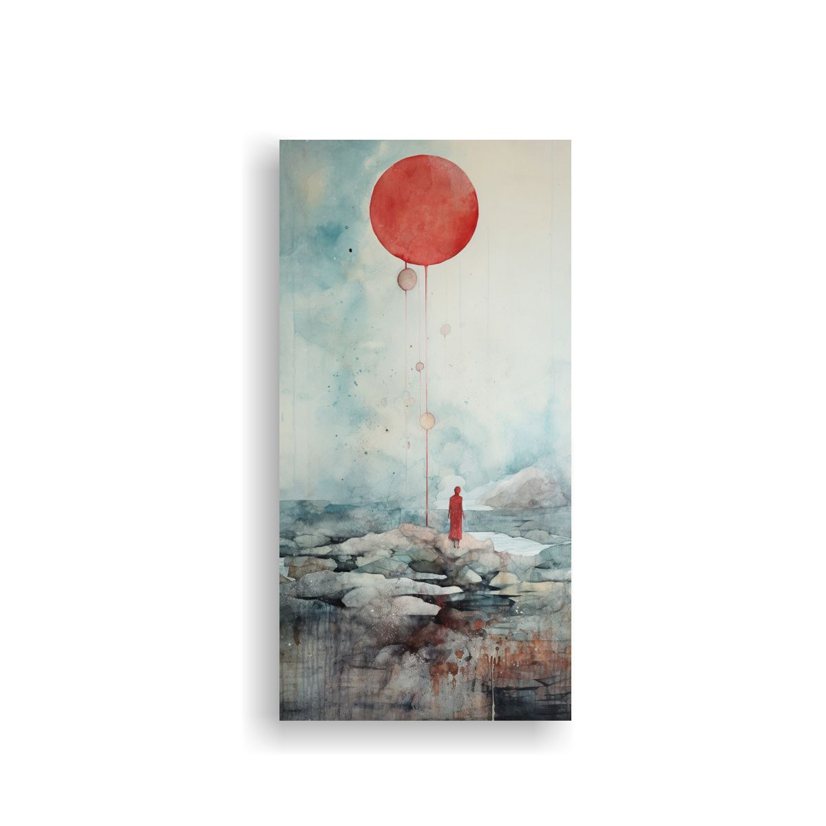 GENERICO - Pintura Lienzo Expresión Arte Urbano En Acuarela 30x60 Cm