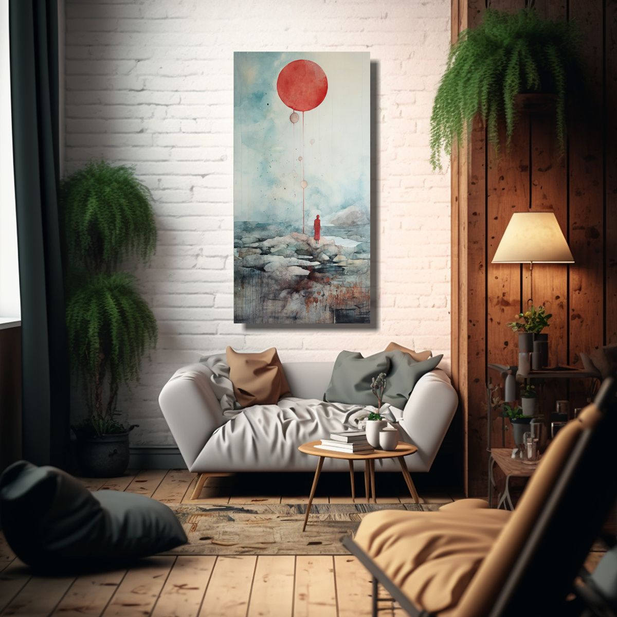 GENERICO - Pintura Lienzo Expresión Arte Urbano En Acuarela 30x60 Cm