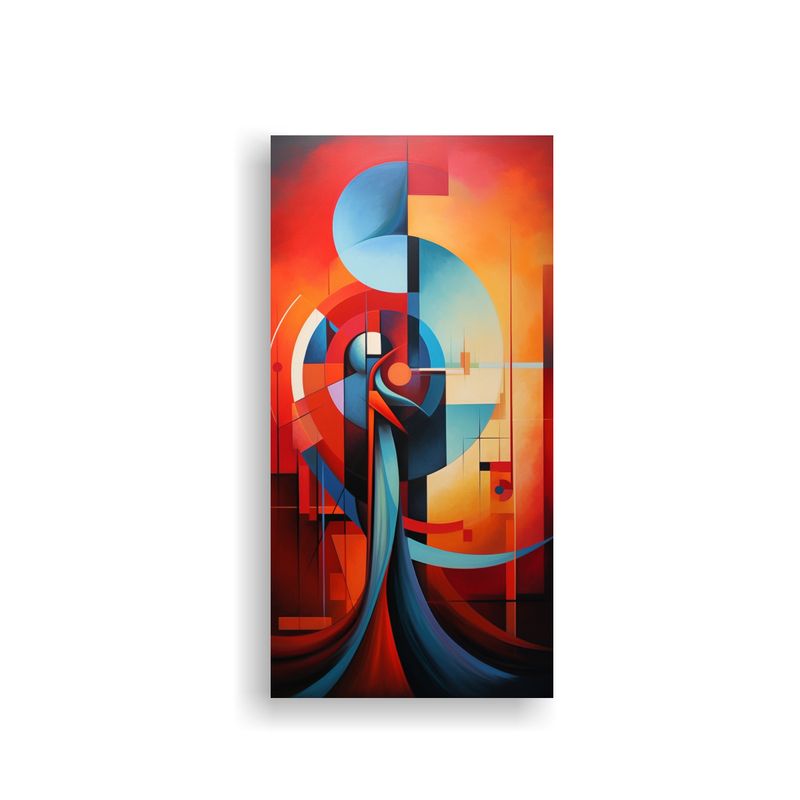 GENERICO - Cuadro Abstracto Con Figuras Geométricas 20x40 Cm
