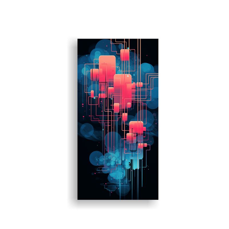 GENERICO - Cuadro Expresión Intenso Tecnología Líneas 70x140 Cm